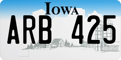 IA license plate ARB425