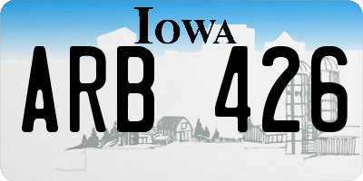 IA license plate ARB426