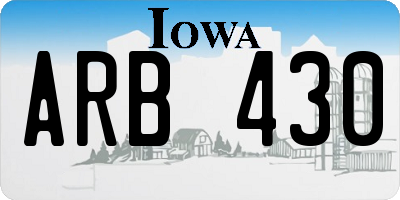 IA license plate ARB430