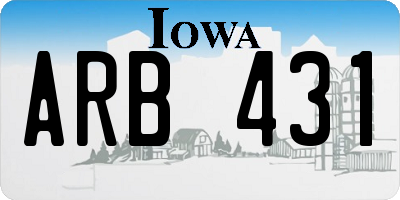 IA license plate ARB431