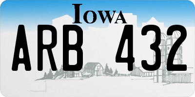 IA license plate ARB432