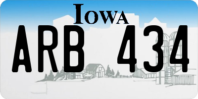 IA license plate ARB434