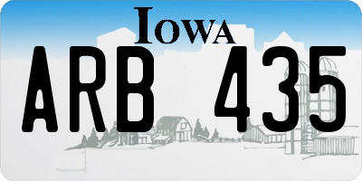 IA license plate ARB435