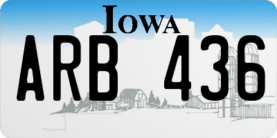 IA license plate ARB436