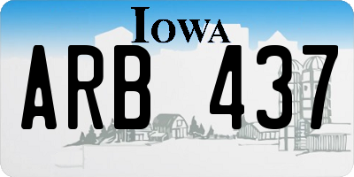 IA license plate ARB437
