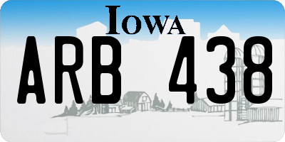 IA license plate ARB438