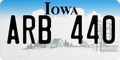 IA license plate ARB440
