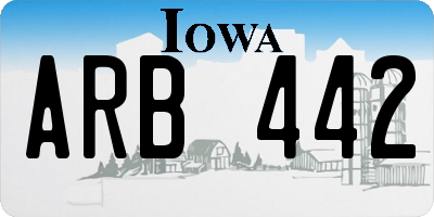 IA license plate ARB442