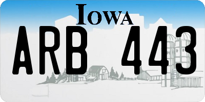 IA license plate ARB443