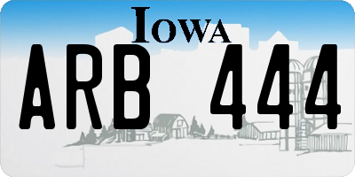 IA license plate ARB444