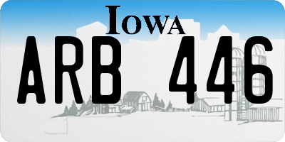 IA license plate ARB446