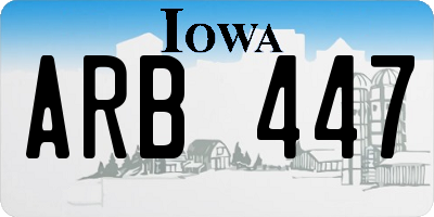 IA license plate ARB447