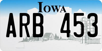 IA license plate ARB453