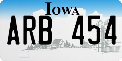 IA license plate ARB454