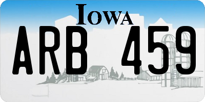 IA license plate ARB459