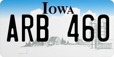 IA license plate ARB460