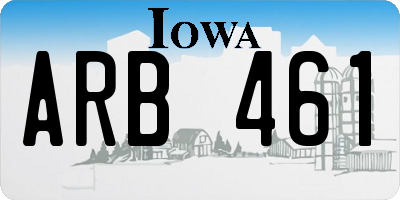 IA license plate ARB461