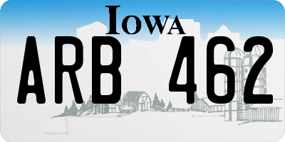 IA license plate ARB462