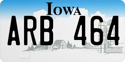 IA license plate ARB464