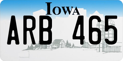 IA license plate ARB465