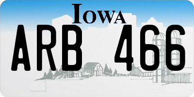 IA license plate ARB466