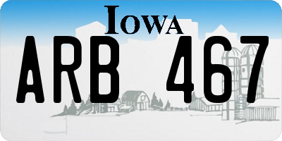IA license plate ARB467
