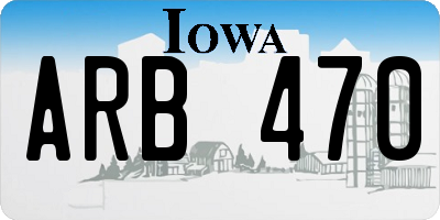 IA license plate ARB470