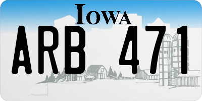IA license plate ARB471
