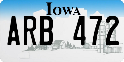 IA license plate ARB472