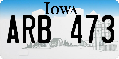 IA license plate ARB473