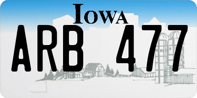 IA license plate ARB477