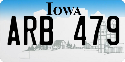 IA license plate ARB479