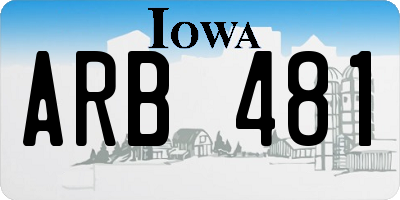 IA license plate ARB481