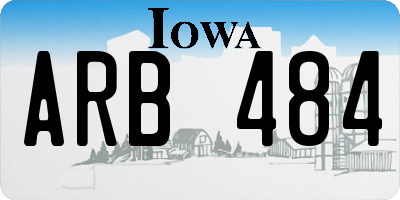 IA license plate ARB484