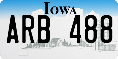 IA license plate ARB488