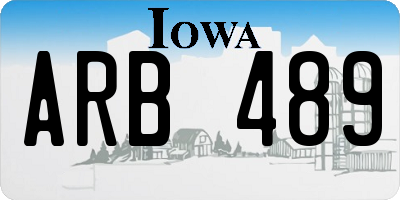 IA license plate ARB489