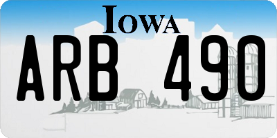 IA license plate ARB490