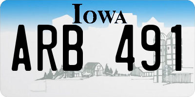 IA license plate ARB491