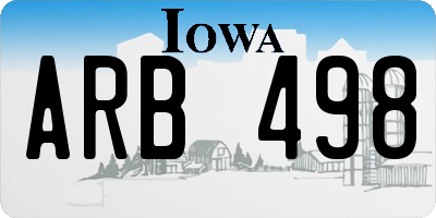 IA license plate ARB498