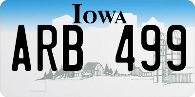 IA license plate ARB499