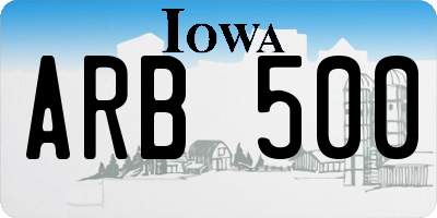 IA license plate ARB500