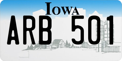 IA license plate ARB501