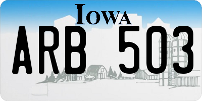 IA license plate ARB503