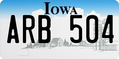 IA license plate ARB504