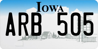 IA license plate ARB505