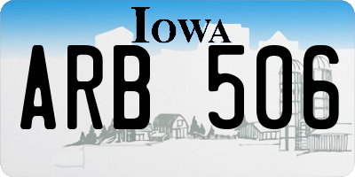 IA license plate ARB506