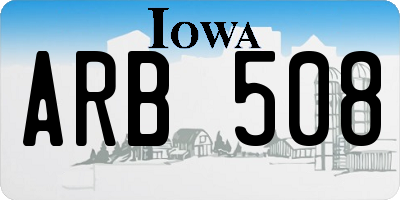 IA license plate ARB508