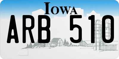 IA license plate ARB510