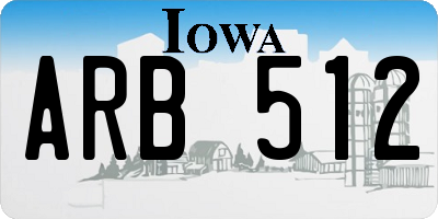 IA license plate ARB512