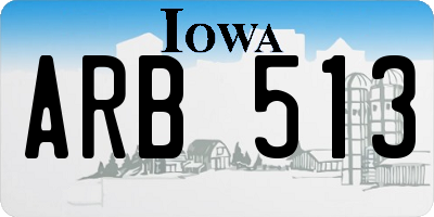 IA license plate ARB513